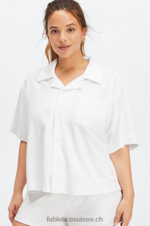 femmes bouton carré éponge île vers le haut B0B6R2037 blanc brillant Fabletics