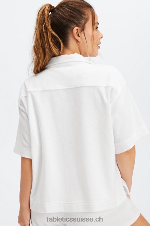 femmes bouton carré éponge île vers le haut B0B6R2037 blanc brillant Fabletics
