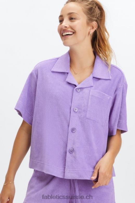 femmes bouton carré éponge île vers le haut B0B6R2039 glycine sauvage Fabletics