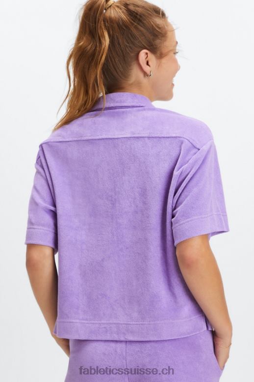 femmes bouton carré éponge île vers le haut B0B6R2039 glycine sauvage Fabletics