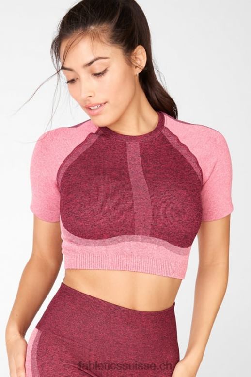 femmes haut court sans couture helena B0B6R2098 rose chiné multi Fabletics