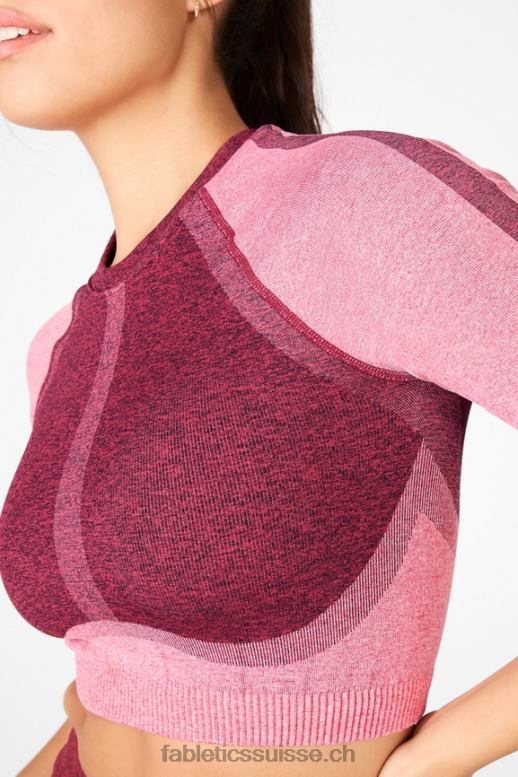 femmes haut court sans couture helena B0B6R2098 rose chiné multi Fabletics