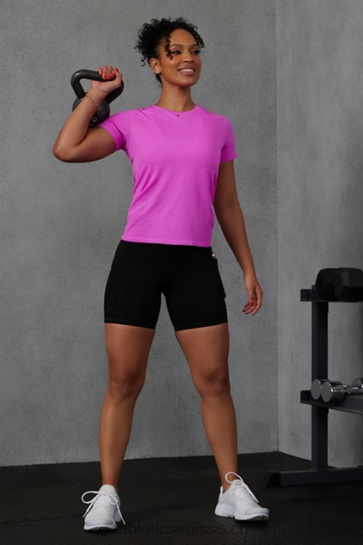 femmes haut à manches courtes en plumes B0B6R1947 évasion rose Fabletics