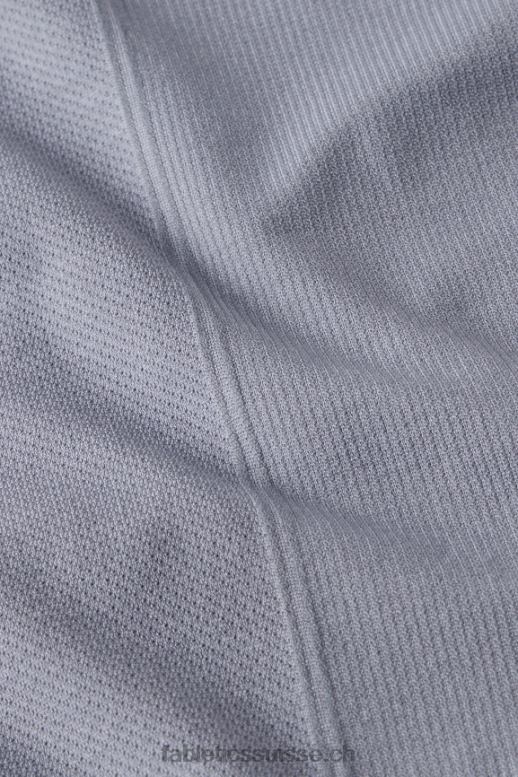 femmes haut à manches courtes en plumes B0B6R1949 gris chiné classique Fabletics