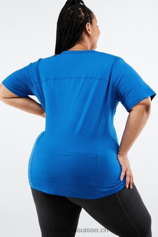 femmes haut à manches courtes phénix B0B6R2048 bleu électrique Fabletics