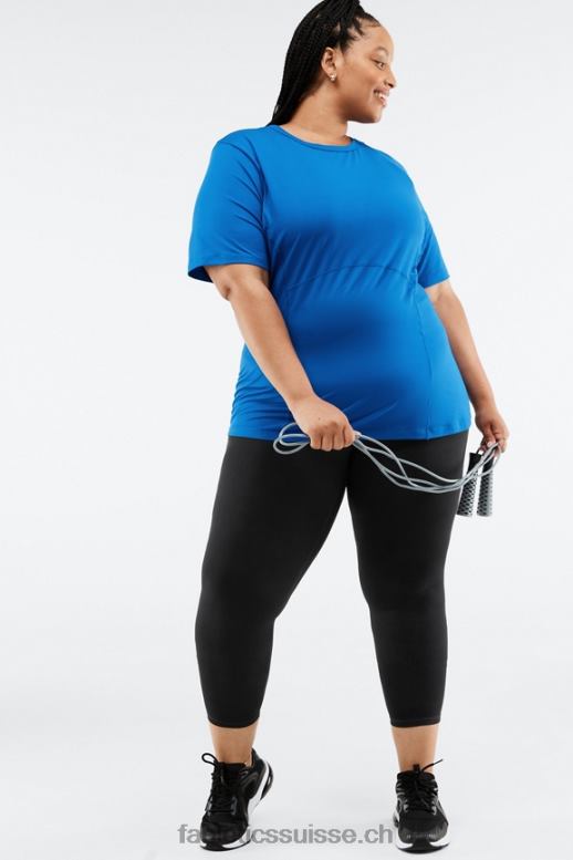 femmes haut à manches courtes phénix B0B6R2048 bleu électrique Fabletics