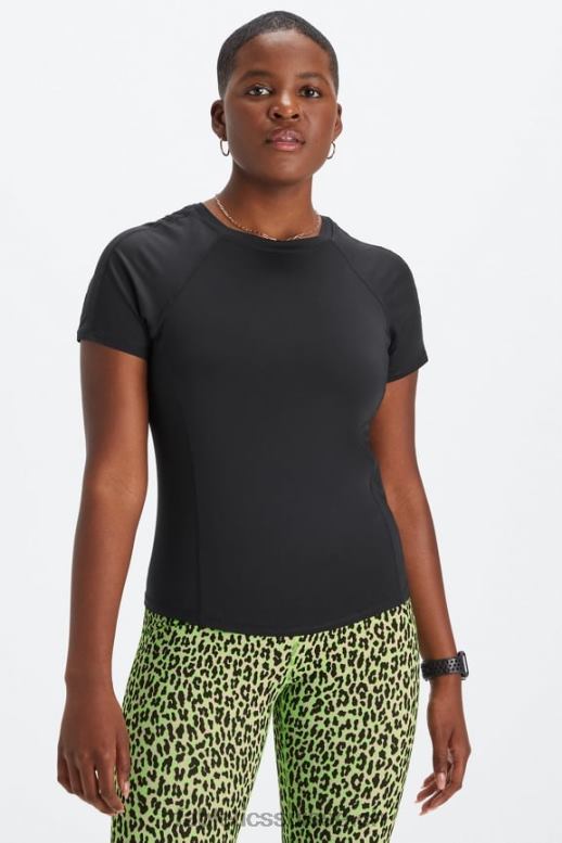 femmes haut à manches courtes phoenix lite B0B6R1974 noir Fabletics