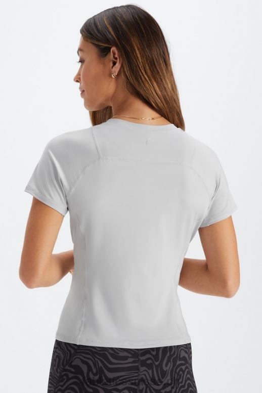 femmes haut à manches courtes phoenix lite B0B6R1976 gris minéral Fabletics
