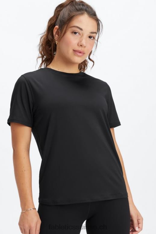 femmes haut à manches courtes phoenix lite B0B6R1977 noir Fabletics