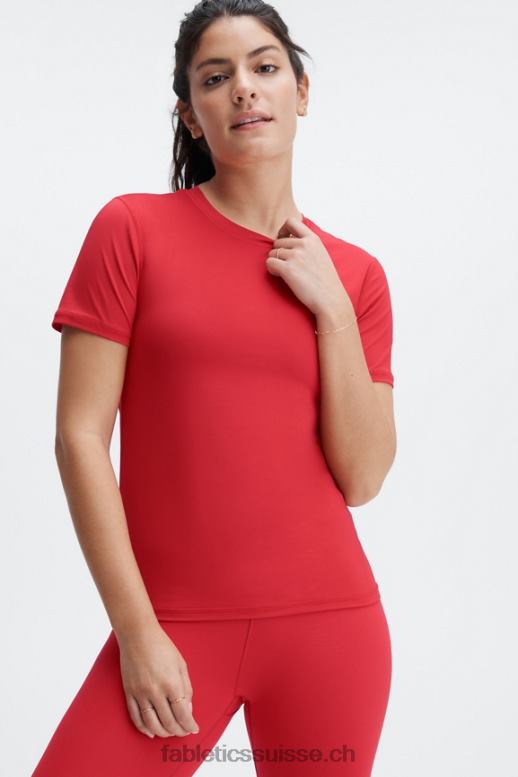 femmes haut à manches courtes phoenix lite B0B6R1978 haute rouge Fabletics