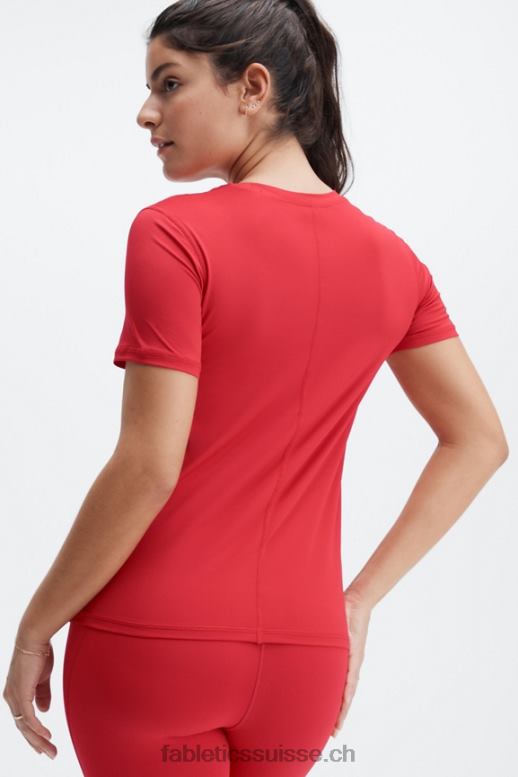 femmes haut à manches courtes phoenix lite B0B6R1978 haute rouge Fabletics