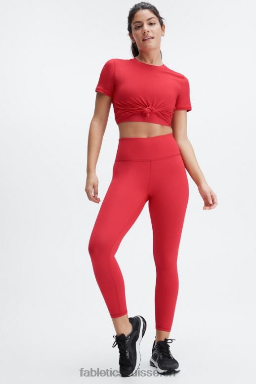 femmes haut à manches courtes phoenix lite B0B6R1978 haute rouge Fabletics
