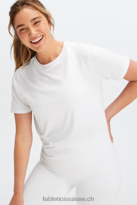 femmes haut à manches courtes phoenix lite B0B6R1981 blanc brillant Fabletics