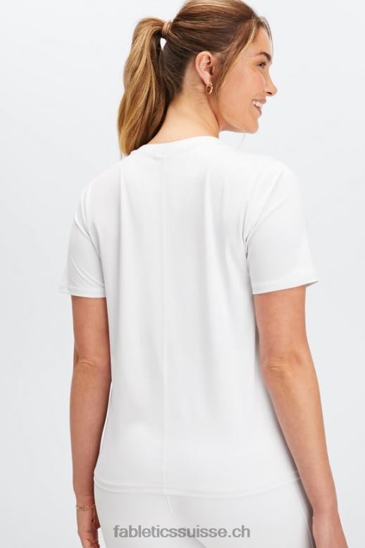 femmes haut à manches courtes phoenix lite B0B6R1981 blanc brillant Fabletics