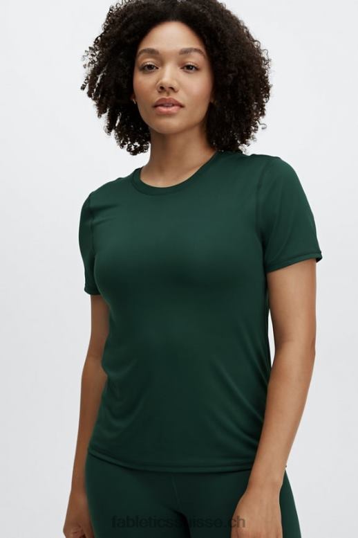 femmes haut à manches courtes phoenix lite B0B6R1985 pin foncé Fabletics