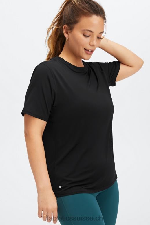 femmes haut à manches courtes phoenix lite B0B6R2027 noir Fabletics