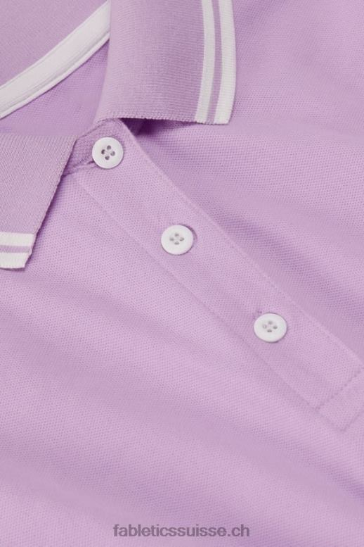 femmes polo classique en piqué à manches courtes B0B6R1965 violet cosmo/gris menthe Fabletics