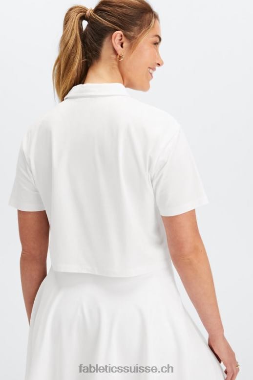 femmes polo de tennis universel à manches courtes B0B6R2004 blanc brillant Fabletics