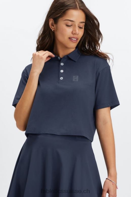 femmes polo de tennis universel à manches courtes B0B6R2005 marine classique Fabletics
