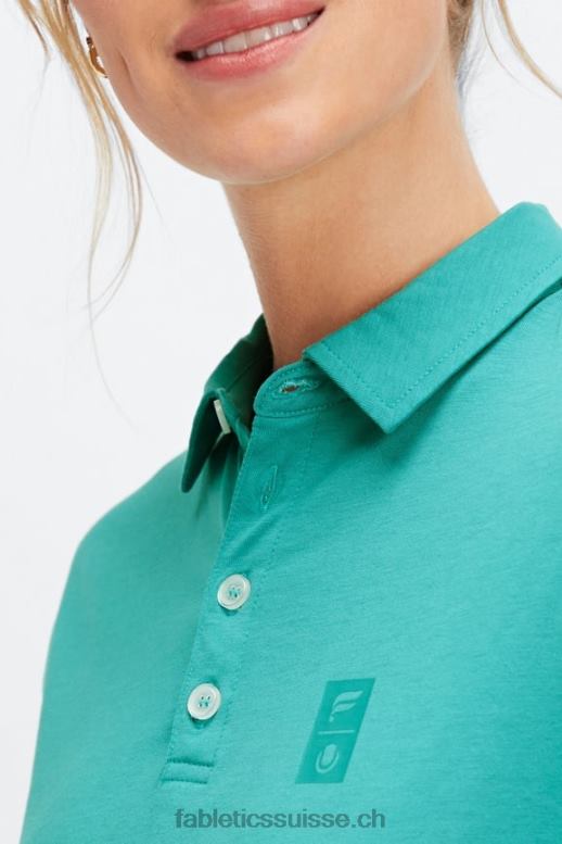 femmes polo de tennis universel à manches courtes B0B6R2007 Sarcelle foncée Fabletics