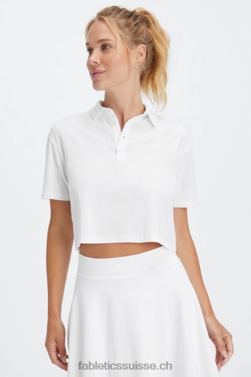 femmes polo à manches courtes B0B6R2001 blanc brillant Fabletics