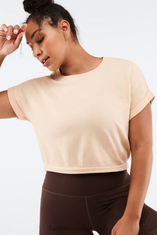 femmes sweat à manches courtes cassie B0B6R2054 sable chaud Fabletics