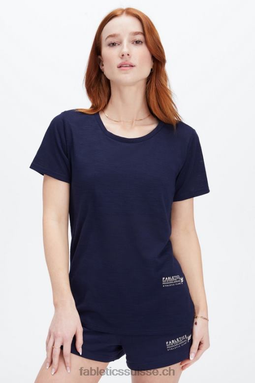 femmes t-shirt classique B0B6R2021 bleu marine profond/club athlétique Fabletics