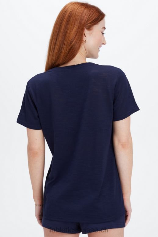 femmes t-shirt classique B0B6R2021 bleu marine profond/club athlétique Fabletics