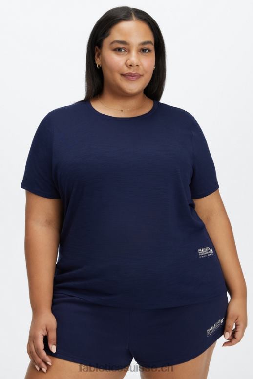 femmes t-shirt classique B0B6R2022 bleu marine profond/club athlétique Fabletics