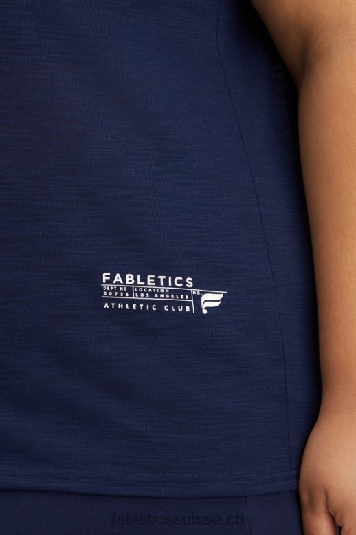 femmes t-shirt classique B0B6R2022 bleu marine profond/club athlétique Fabletics