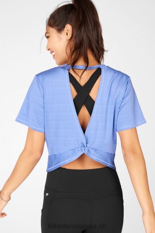 femmes t-shirt écoresponsable à manches courtes et dos torsadé B0B6R2096 côte d'azur Fabletics
