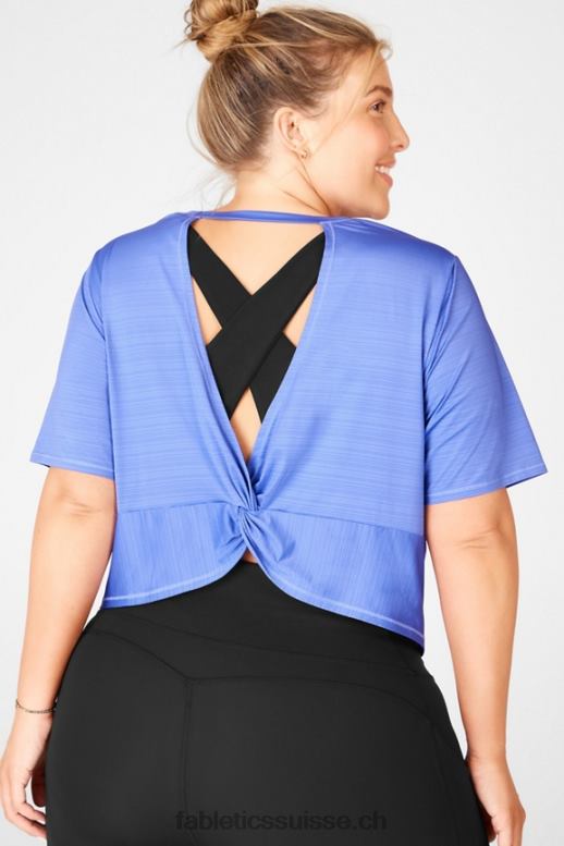 femmes t-shirt écoresponsable à manches courtes et dos torsadé B0B6R2097 côte d'azur Fabletics