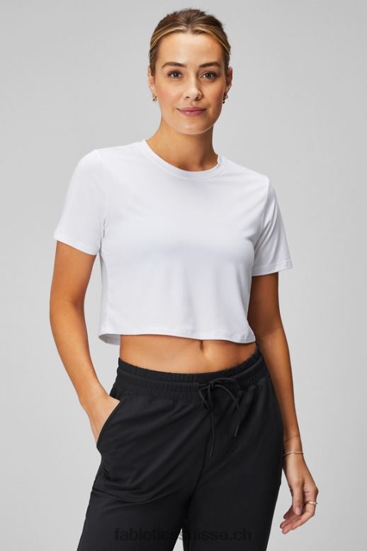 femmes t-shirt court à manches courtes dry-flex B0B6R1967 blanc classique Fabletics
