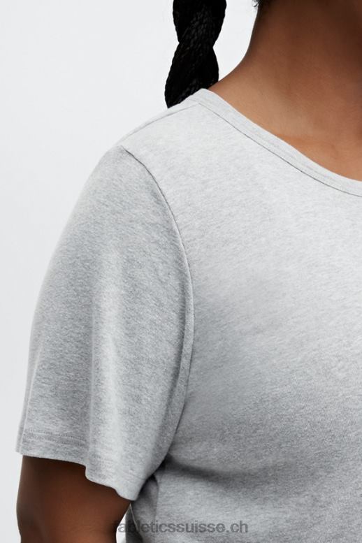 femmes t-shirt à manches courtes tinsley B0B6R2073 gris clair chiné Fabletics