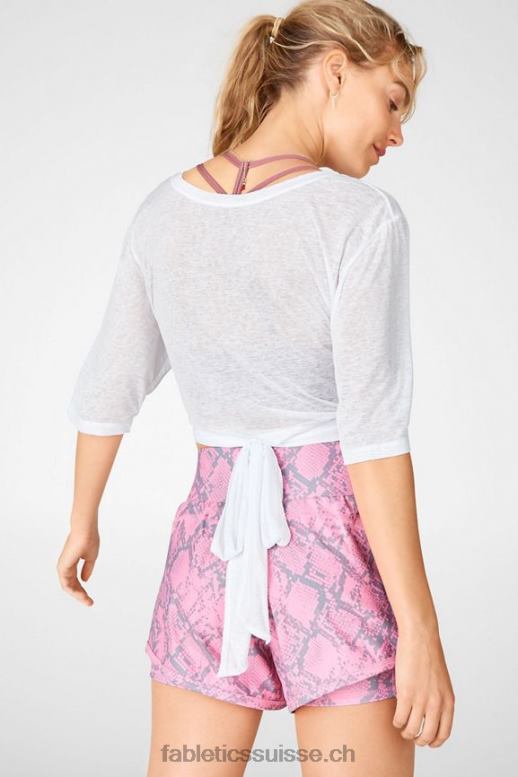 femmes t-shirt à nouer à manches courtes ryan B0B6R2062 blanc Fabletics