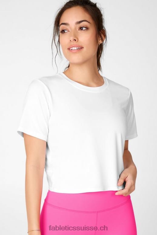 femmes t-shirt pia powertouch léger à dos torsadé B0B6R2102 blanc Fabletics