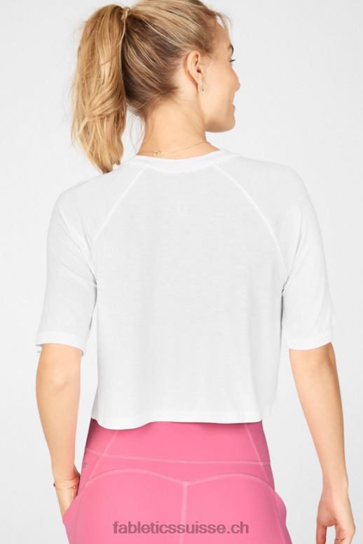 femmes t-shirt raglan à manches courtes loveday B0B6R2091 blanc Fabletics