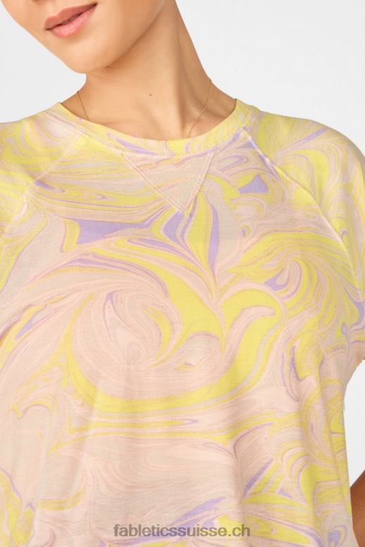 femmes t-shirt raglan à manches courtes loveday B0B6R2092 marbre Fabletics