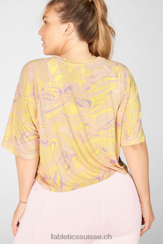 femmes t-shirt raglan à manches courtes loveday B0B6R2093 marbre Fabletics