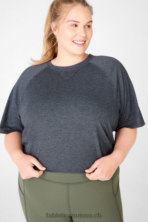 femmes t-shirt raglan à manches courtes loveday B0B6R2106 bruyère noire Fabletics