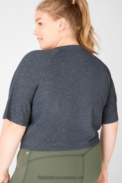 femmes t-shirt raglan à manches courtes loveday B0B6R2106 bruyère noire Fabletics