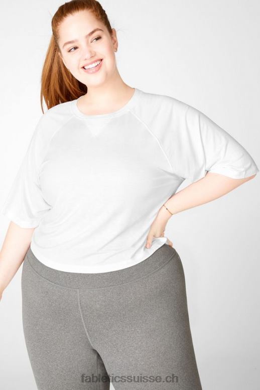 femmes t-shirt raglan à manches courtes loveday B0B6R2113 blanc Fabletics