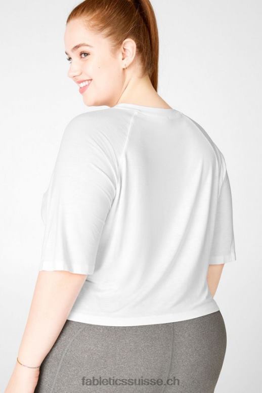 femmes t-shirt raglan à manches courtes loveday B0B6R2113 blanc Fabletics