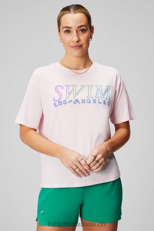 femmes t-shirt vintage à manches courtes B0B6R1962 rose tendre/graphique Fabletics
