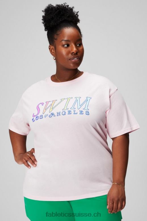 femmes t-shirt vintage à manches courtes B0B6R1963 rose tendre/graphique Fabletics