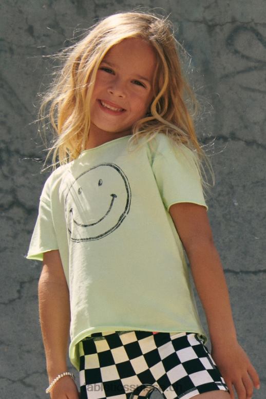 femmes t-shirt vintage à manches courtes mini aliah B0B6R2026 aloès/noir Fabletics