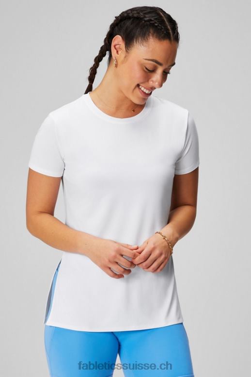 femmes tunique à manches courtes dry-flex B0B6R1972 blanc classique Fabletics