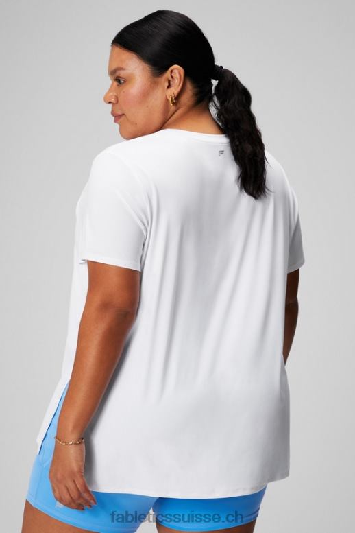 femmes tunique à manches courtes dry-flex B0B6R1973 blanc classique Fabletics
