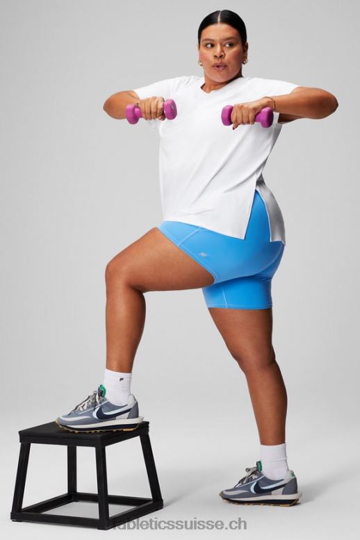 femmes tunique à manches courtes dry-flex B0B6R1973 blanc classique Fabletics