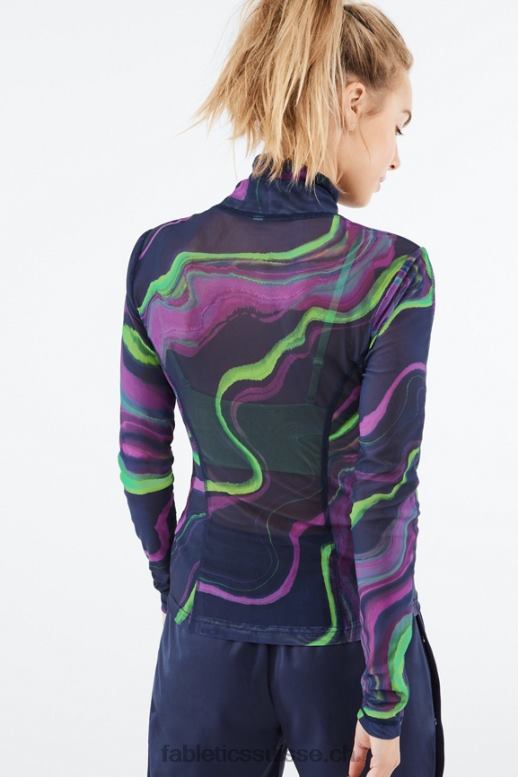 femmes haut en résille à manches longues felicity B0B6R2689 vague de brume Fabletics